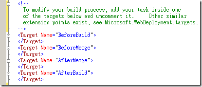 你可以自行修改 Web Deployment Project 的專案檔( *.wdproj )，此專案檔其實就是透過 MSBuild 編譯執行的