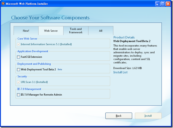 Microsoft Web Platform Installer on Windows XP SP3