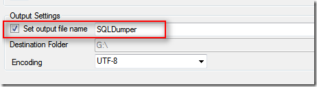 SQL Dumper :: [Output Settings]