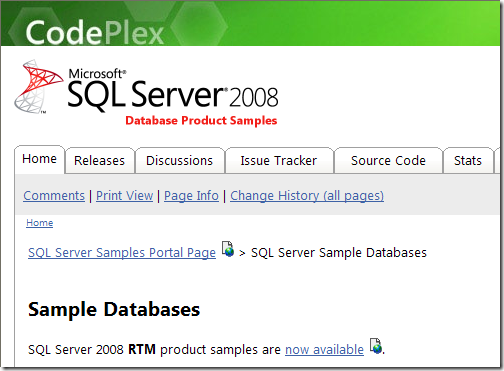 SQL Server Sample Databases
