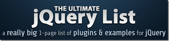 jQuery Ajax tutorials, jQuery UI examples and more! - The Ultimate jQuery List  - The Ultimate Categories