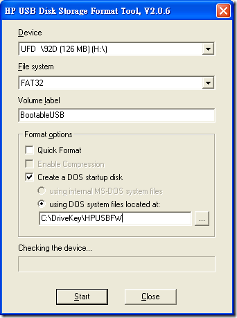 HP USB Disk Storage Format Tool, V2.0.6