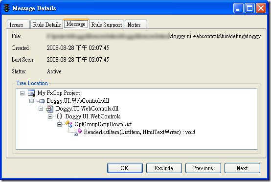 Microsoft FxCop - Message Details - Message