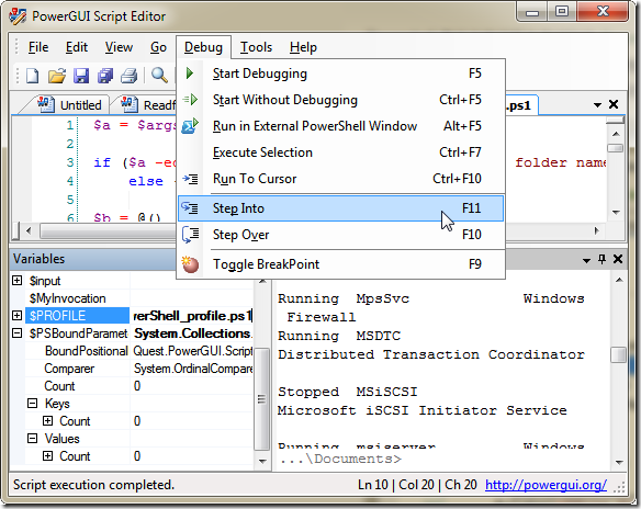 PowerGUI Script Editor