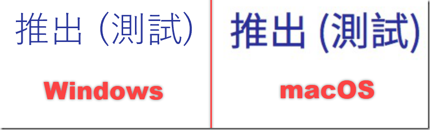 比較 Noto Sans CJK TC 字型在不同作業系統的差異